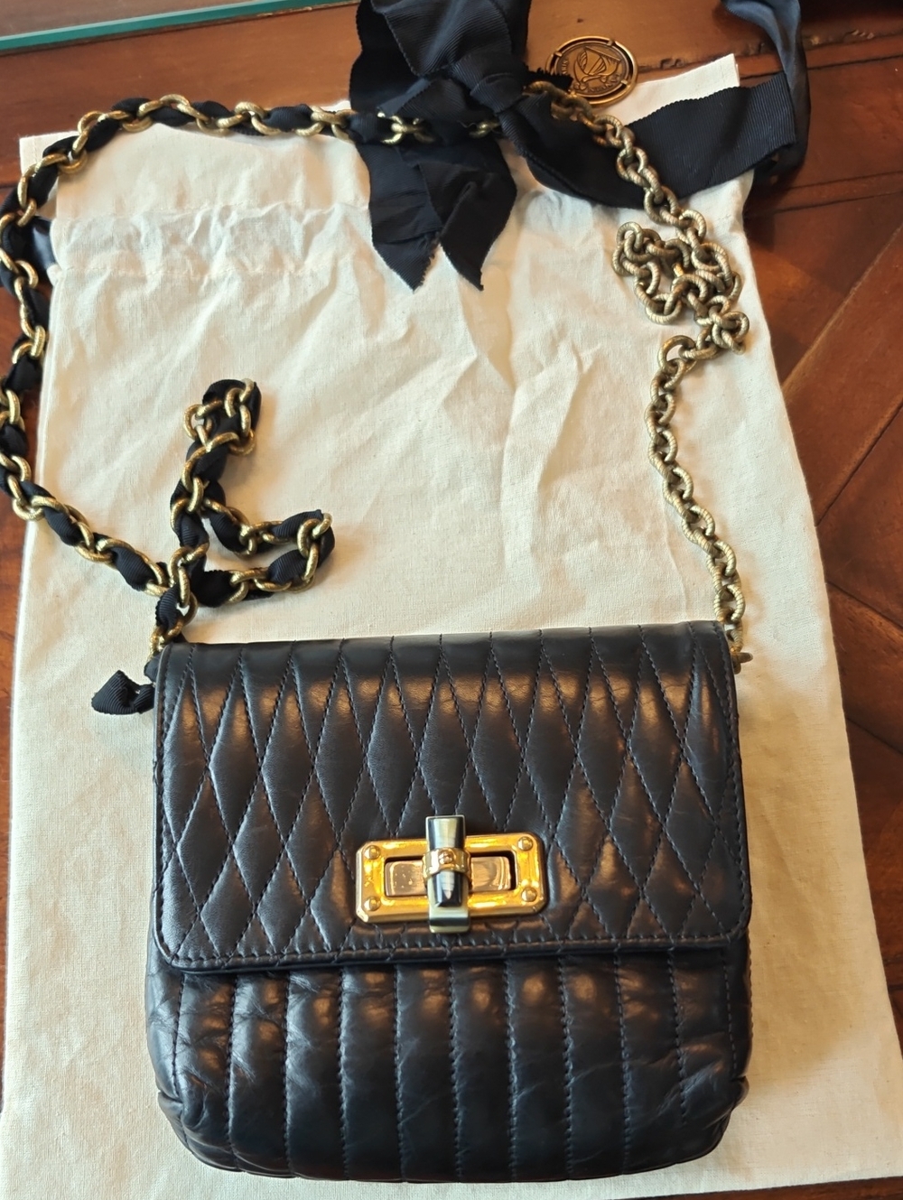 Lanvin Mini Happy Quilted Leather Crossbody